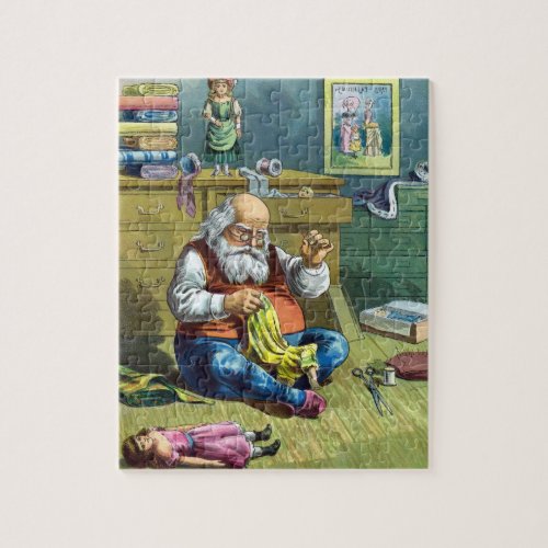 Vintage Christmas Santa Claus Making Toy Dolls Jigsaw Puzzle