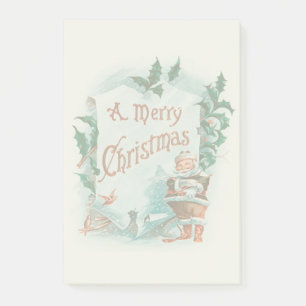 Vintage Christmas Santa Claus Merry Greeting Post-it Notes