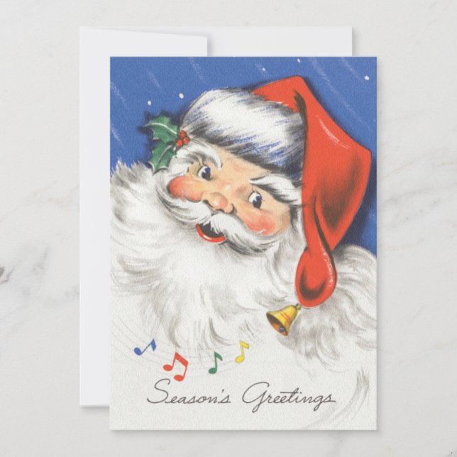 Vintage Christmas, Santa Claus Music Invitation (Front)