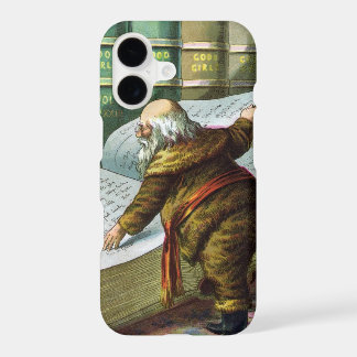 Vintage Christmas, Santa Claus Naughty Nice List iPhone 17 Case