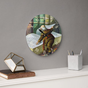 Vintage Christmas, Santa Claus Naughty Nice List Large Clock