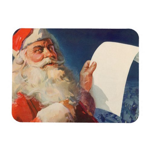 Vintage Christmas Santa Claus Naughty Nice List Magnet