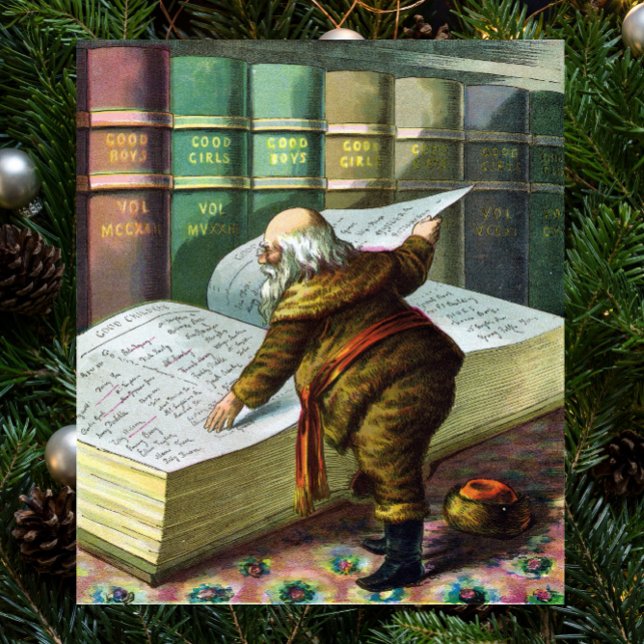 Vintage Christmas, Santa Claus Naughty Nice List Poster (Creator Uploaded)