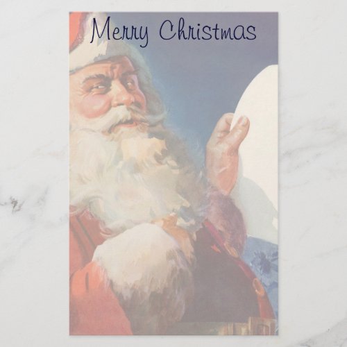 Vintage Christmas Santa Claus Naughty Nice List Stationery