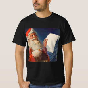 Vintage Christmas, Santa Claus Naughty Nice List T-Shirt