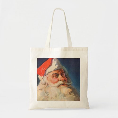 Vintage Christmas Santa Claus Naughty Nice List Tote Bag