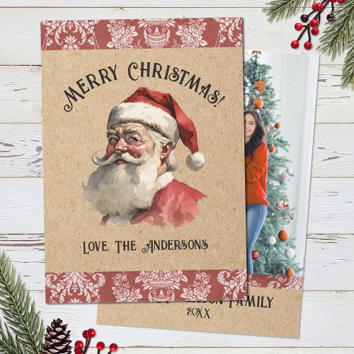 Vintage Christmas Santa Claus Photo Holiday