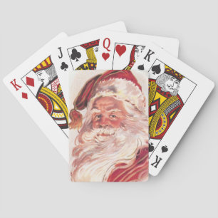 Vintage Christmas Santa Claus Poker Cards