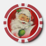 Vintage Christmas Santa Claus Poker Chips