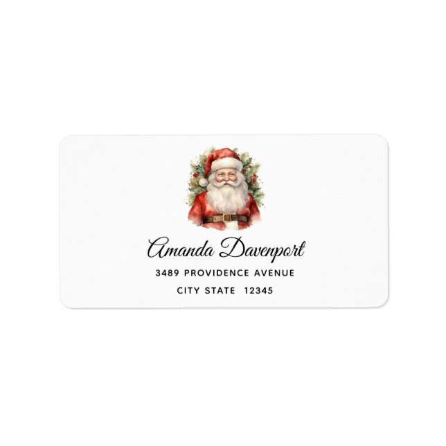 Vintage Christmas Santa Claus Smiling Address Label (Front)