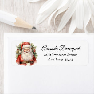 Vintage Christmas Santa Claus Smiling Address Label