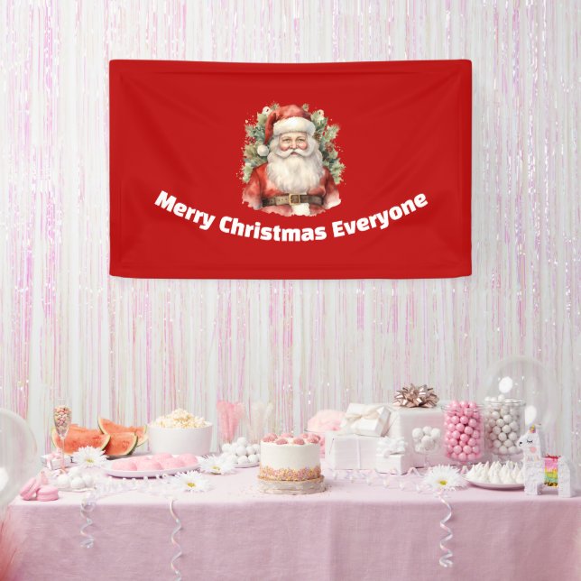 Vintage Christmas Santa Claus Smiling Banner (Party)