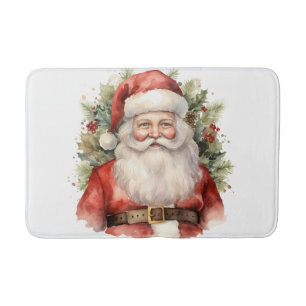 Vintage Christmas Santa Claus Smiling Bath Mat