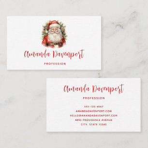 Vintage Christmas Santa Claus Smiling Business Card