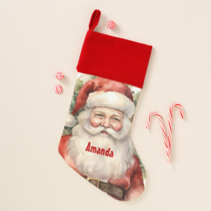 Vintage Christmas Santa Claus Smiling Christmas Stocking