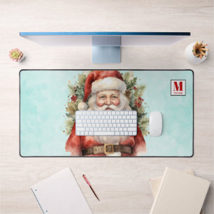 Vintage Christmas Santa Claus Smiling Desk Mat