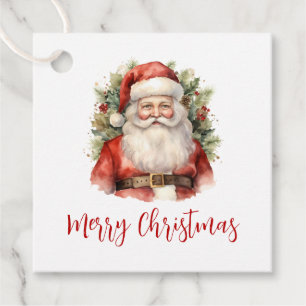 Vintage Christmas Santa Claus Smiling Favor Tags