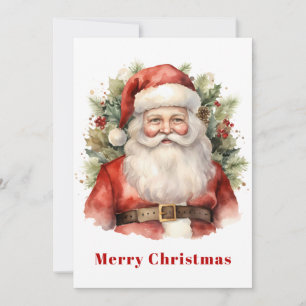 Vintage Christmas Santa Claus Smiling Holiday Card