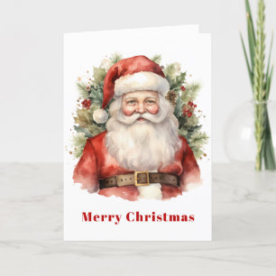 Vintage Christmas Santa Claus Smiling Holiday Card