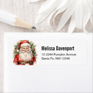 Vintage Christmas Santa Claus Smiling Label