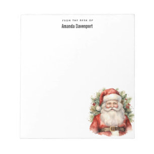 Vintage Christmas Santa Claus Smiling Notepad