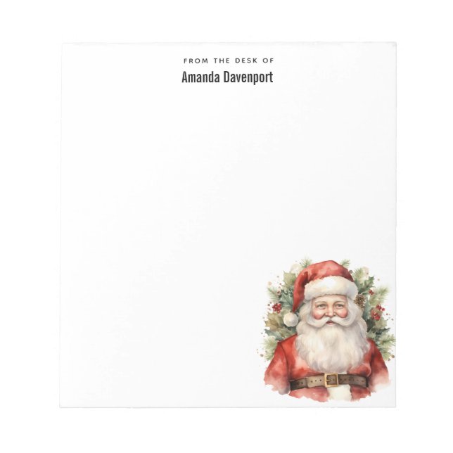 Vintage Christmas Santa Claus Smiling Notepad (Front)