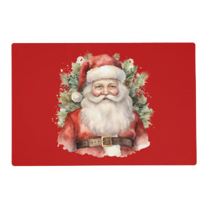 Vintage Christmas Santa Claus Smiling Placemat