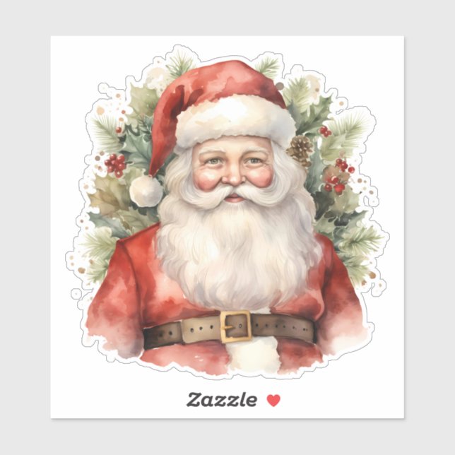 Vintage Christmas Santa Claus Smiling Sticker (Sheet)
