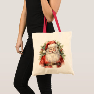 Vintage Christmas Santa Claus Smiling Tote Bag