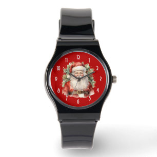 Vintage Christmas Santa Claus Smiling Watch