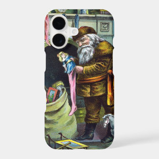 Vintage Christmas, Santa Claus Stockings with Toys iPhone 17 Case