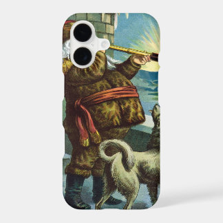 Vintage Christmas Santa Claus Telescope Dog Sunset iPhone 17 Case