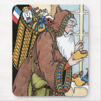 Vintage Christmas, Santa Claus Toys Clogs Shoes Mouse Pad