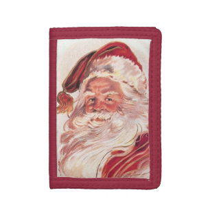 Vintage Christmas Santa Claus Tri-fold Wallet