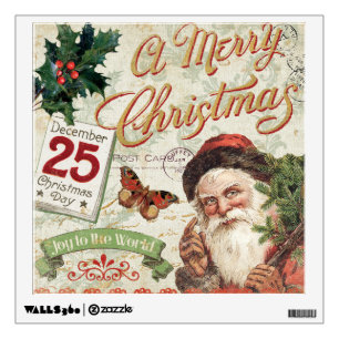 Vintage Christmas Santa Claus Wall Decal