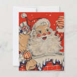 Vintage Christmas Santa Claus Waving  Holiday Card<br><div class="desc">Vintage Christmas Santa Claus Waving Holiday Card.</div>