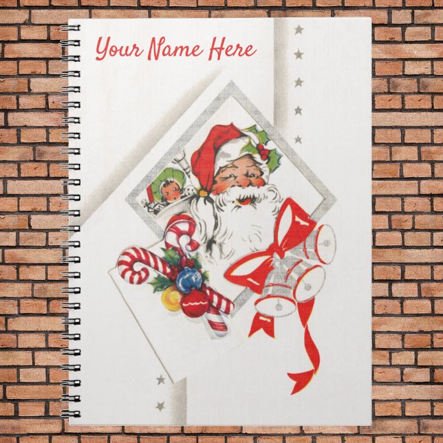 Vintage Christmas, Santa Claus with Candy Canes Notebook (Creator Uploaded)