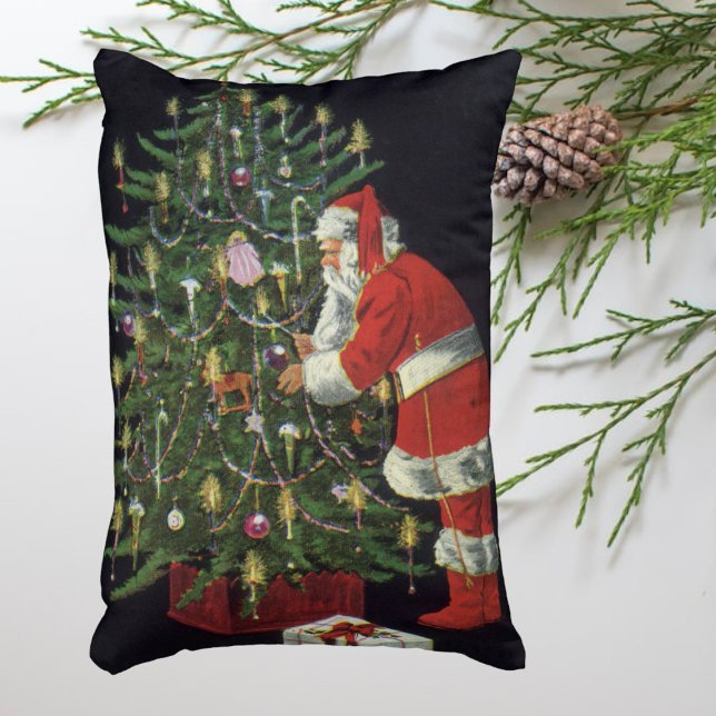 Vintage Christmas, Santa Claus with Presents Accent Pillow (Creator Uploaded)