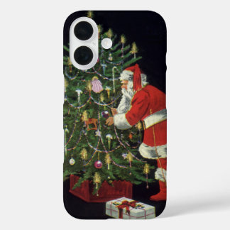 Vintage Christmas, Santa Claus with Presents iPhone 16 Case
