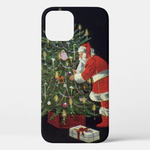 Vintage Christmas Santa Claus with Presents iPhone 12 Case