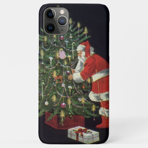 Vintage Christmas Santa Claus with Presents iPhone 11 Pro Max Case