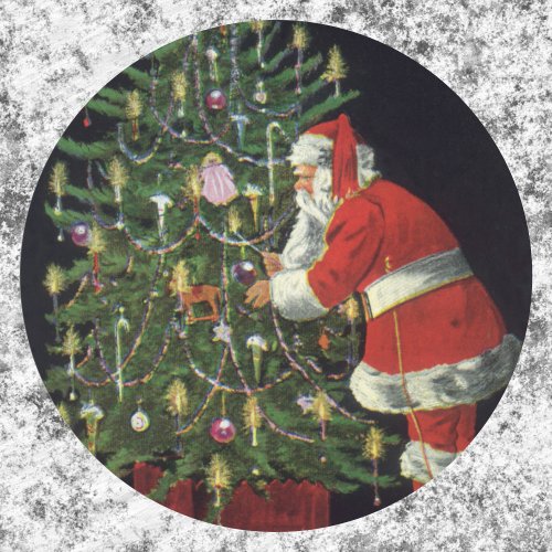 Vintage Christmas Santa Claus with Presents Classic Round Sticker
