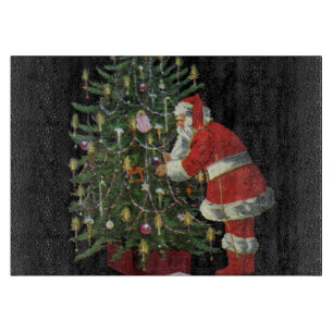 Vintage Christmas, Santa Claus with Presents Cutting Board