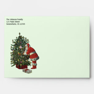 Vintage Christmas, Santa Claus with Presents Envelope