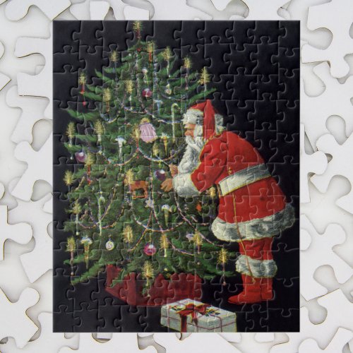 Vintage Christmas Santa Claus with Presents Jigsaw Puzzle