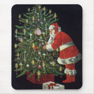 Vintage Christmas, Santa Claus with Presents Mouse Pad