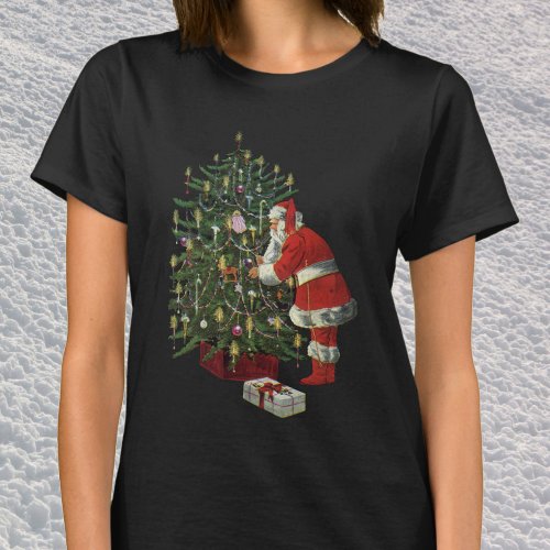 Vintage Christmas Santa Claus with Presents T_Shirt