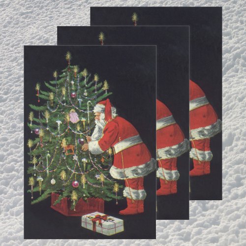 Vintage Christmas Santa Claus with Presents Wrapping Paper Sheets