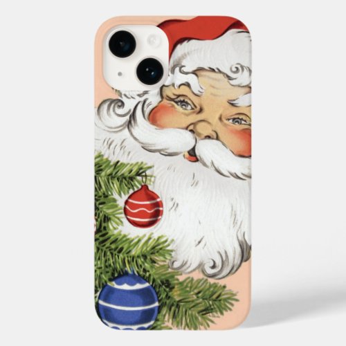 Vintage Christmas Santa Claus with Tree Ornaments Case_Mate iPhone 14 Case