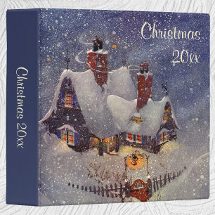 Vintage Christmas, Santa Claus Workshop North Pole Binder